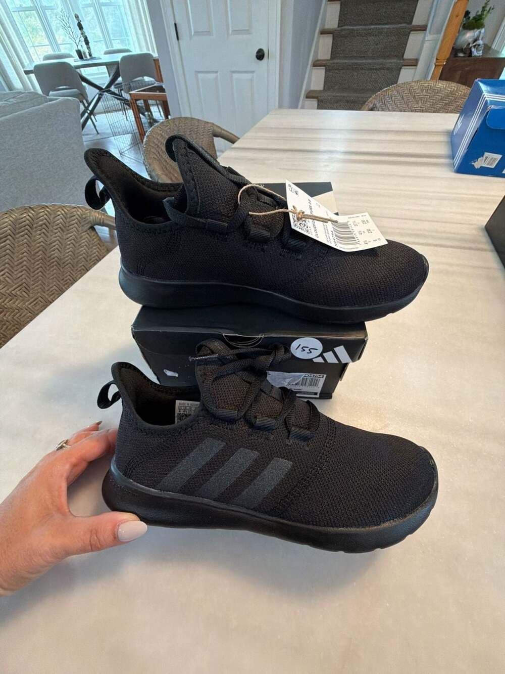 Adidas Cloudfoam Pure 2.0 Size W6 Black Sneakers Shoes H04754 New with Box